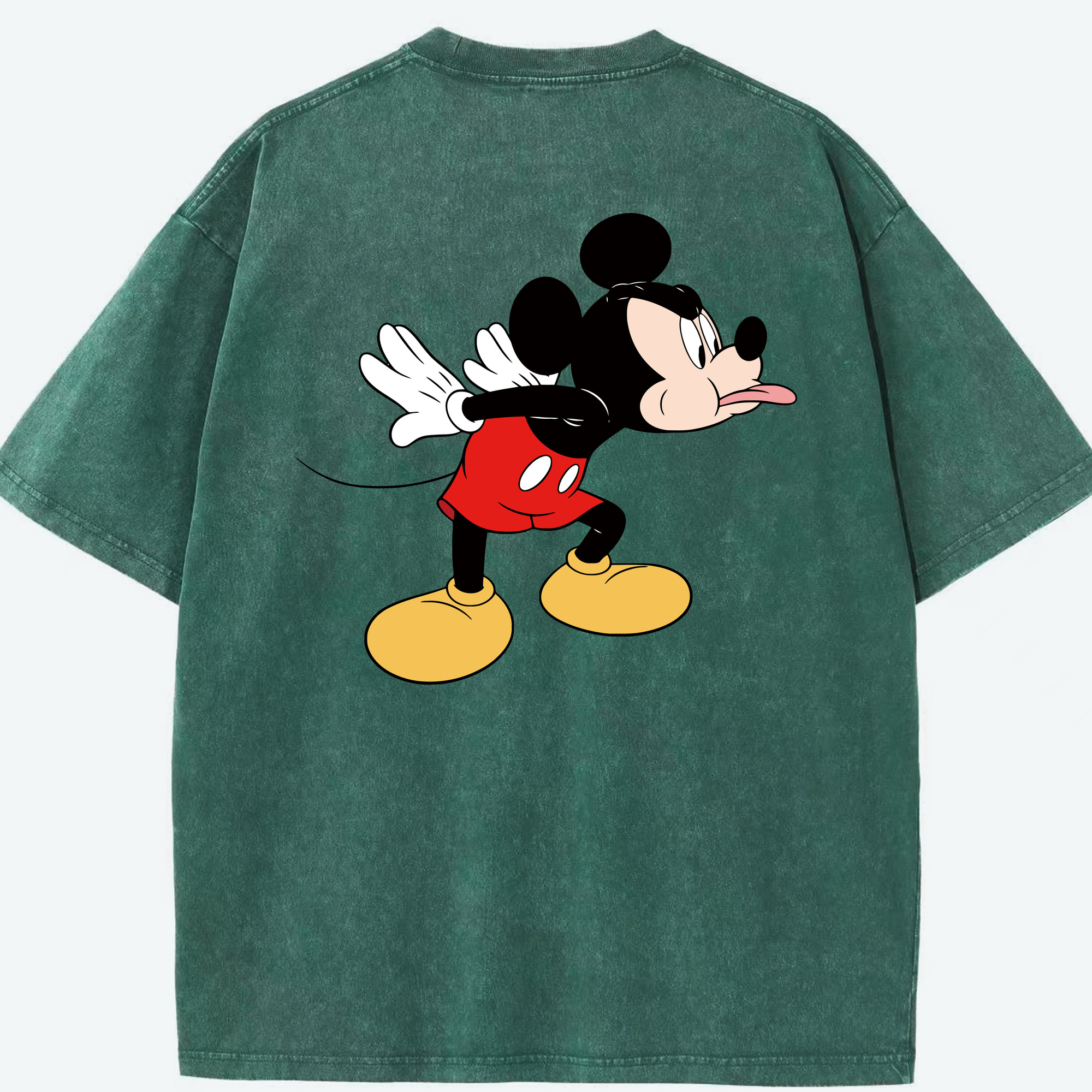 （画像用） ミッキーマウス Mickey Mouse 綿100% ヴィンテージ風 半袖Tシャツ（背面プリント）